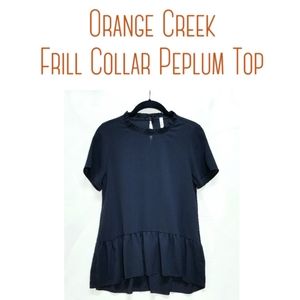 Orange Creek | Frill Collar Peplum Blouse Top